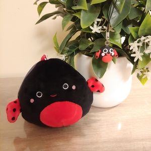 Trudy the Ladybug Squishmallow + Clay Mini Charm